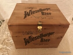 LÁDA - ALKUKÉPES - FA - REKESZES - 42 x 32 x 31 cm - 5 kg - 5 OLDALÁN FESTETT - NÉMET - HIBÁTLAN