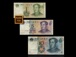 KÍNA BANKJEGYEI A SZÁZADFORDULÓN - 1 - 5 - 10 JIAO 1999 - 2005