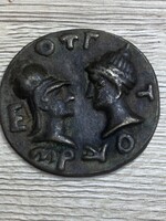 Görög bronz medál 57 g , 5 cm