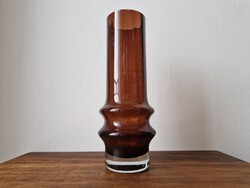 Art deco borostyán színű üvegváza (Tamara Aladin?)