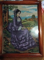 Szinyei Merse Pál - Lila ruhás nő c. képe után készült gobelin