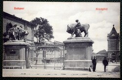 Budapest - Közvágóhíd -  antik fotó képeslap