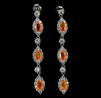 Narancs opal  925 Ezust Fülbevalò