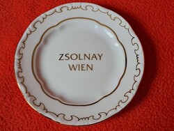 Új állapotú Zsolnay arany tollazott tálka 18K aranyozással