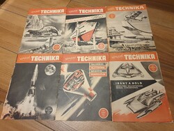 Szinte antik népszerű technika újságok együtt a régmúltból sci-fi space age szputnyik b2