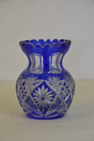 Kék-fehér ólomkristály váza A288