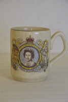 II. Erzsébet ezüst jubileumi bögre Sadler kerámia A288