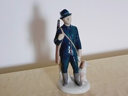 Porcelán figura - Vadász kutyával - Gräfenthal 1952- retro 21cm