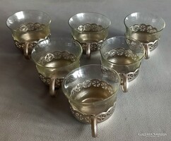 Jelzett fém 6 db pohár készlet ALKUDHATÓ