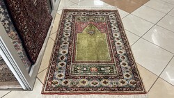 3996 Álomszép Török Kaiseri kézi Selyem perzsa szőnyeg 87X140CM