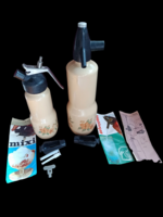 Retro Virágos Szódás + Hab Szifon - Papírjaival - Hibátlan Àllapotban