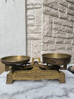 Antik  konyhai vagy piaci mérleg öreganyàm mérleg réz tànyéros.Öntöttvas jelzett  Magus 5 kg  Videó