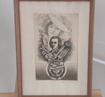 (NBL3) Ábrahám Rafael rézkarca 33x45 cm