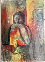 Várakozás, jelzés nélkül, nagy méret 70x100 cm