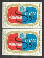 Kőbányai Világos sörcímke 3 db