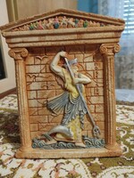 POLYREZIM MITOLÓGIAI JELENETES ZEUSZ FALUDÍSZ KÉP 18X15 CM