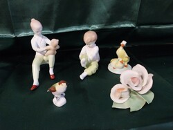 AQUINCUMI HIBÁTLAN PORCELÁN FIGURÁK 5DB EGYBEN KEDVEZŐ ÁRON