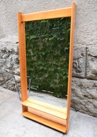 Retro fenyő bútor tükör , kis polc 58 x 116 x 8,5 cm 80-as évek
