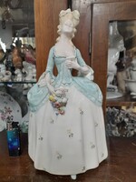 Alt Wien Austria,Ritka Friedrich Goldscheider,1887-1898.Fajansz Női Dáma Figura,Szobor.30 cm.