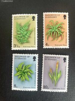 Guernsey-sziget virágok páfrányok postatiszta 1975