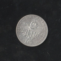 1 Corona 1908 Ausztria, forgalmi pénz, forgalmi kopással.