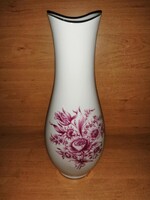 Hollóházi porcelán virág mintás váza - 31 cm magas (8p)