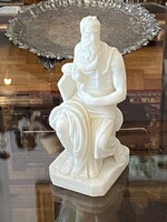 MICHELANGELO MÓZES ANTIK SZOBOR MODERN ALABÁSTROM KŐ MÁSOLATA 21.5 CM