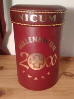 Unicum Millenicum bélelt bőr doboz, díszdoboz / Zwack 0,7 literes / 13 cm x 21 cm