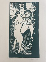 Tichy Gyula (1879-1920): Haldokló tavasz, linómetszet, 1915