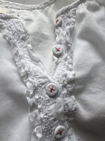 White Stuff 36-38-as 100% pamutbatiszt blúz, ujjatlan top piékkel