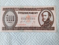 5000Ft 1990-es nagyon szép, ropogós, a képen látható állapotban eladó