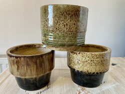 Zsolnay pirogránit kaspók (3db. egyben)