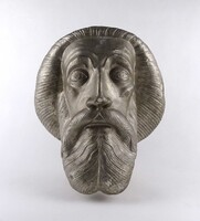 1W616 Szent László hermája ezüst színű gipsz szobor 35 cm
