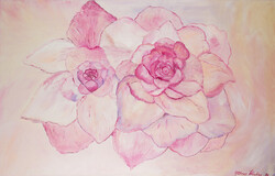 Rózsák / Roses Méret: 70x100cm Technika: Olaj, vászon