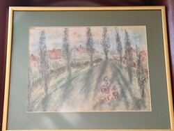 Abonyi Arany, Márton Sándorné (1899–1967) - Falusi út jegenyefákkal