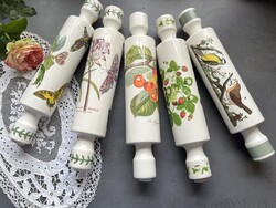 RITKA! Mesés vintage Portmeirion Botanic Garden porcelán nyújtófa, sodrófa lepkékkel, virágokkal