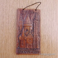 "Budapest" kerámia falidísz (hibátlan, 13 x 7 cm.)