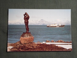 Képeslap,Antarctic,Antarktisz,Francia Island sziget,kerguelen,Notre Dame des Vents szobor,1985-