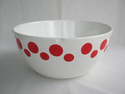 Gránit kerámia piros pöttyös tál