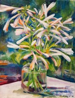 Földi Erika festmény virágcsendélet 50x40cm