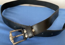 Fekete bőr öv 100 cm