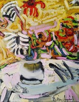 Bényi Árpád festmény, 40x31 cm, keretezve: 54x46 cm