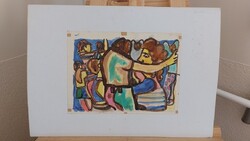 Csepeli Németh Miklós  festménye 22x30 cm + karton