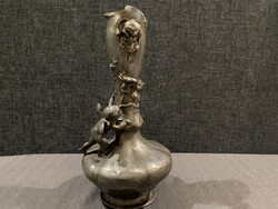 JELZETT ANTIK ÓN VÁZA PUTTÓKKAL, CSIGÁVAL!  30 cm!!