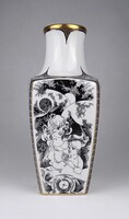 1V958 Hollóházi nőalakos Jurcsák László porcelán váza 24 cm