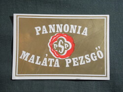Sör címke,Pannonia sörgyár Pécs,Pannónia maláta pezsgő barna sör,0.5 L