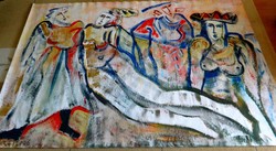 BURAI ISTVÁN (1951-2017) - Négy évszak -160x250cm