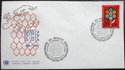 ENSZGf27 / ENSZ Genf 1972 Európai Gazdasági Konferencia bélyeg FDC-n