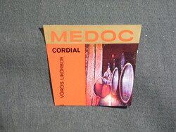 Bor címke,Eger Mátravidéki Állami borgazdaság,Medoc Cordial vörös likőrbor, 0.1L,