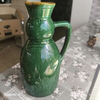 Retro ,zöld mázas kerámia  kancsó eladó! Magyarszombatfai kerámia kancsó
